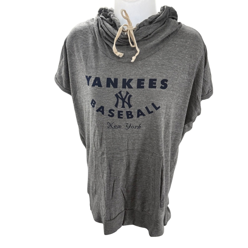 Soft as a Grape New York Yankees Short Sleeve Cowl Neck Shirt Womens Large NEW